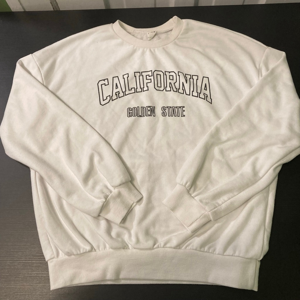 Girls Unbranded California Golden State White Black Sweatshirt Mt